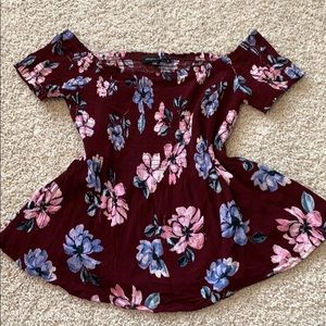 RARE Kendall and Kylie floral of the shoulder top!